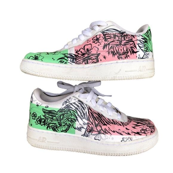 CUSTOM Air Force 1 Low 'Tiger Print' Size 4.5 - Picture 8 of 16